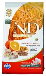 Farmina Корм для собак N&D Low-Grain Canine Codfish & Orange Adult Medium фото