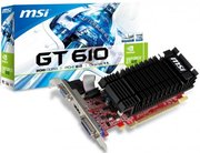 MSI GeForce GT 610 550Mhz PCI-E 2.0 2048Mb 1000Mhz 64 bit DVI HDMI HDCP фото