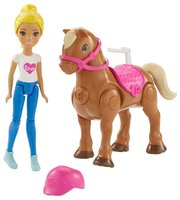 Barbie Набор В движении Мини-кукла с пони фото