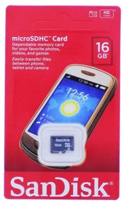 SanDisk microSDHC Card 16GB Class 4 фото